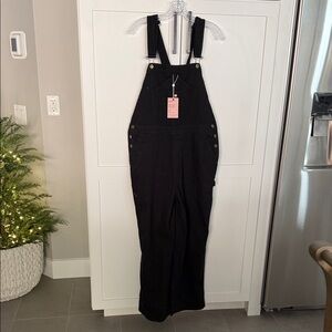 Quince Women's Classic Black Denim Overalls